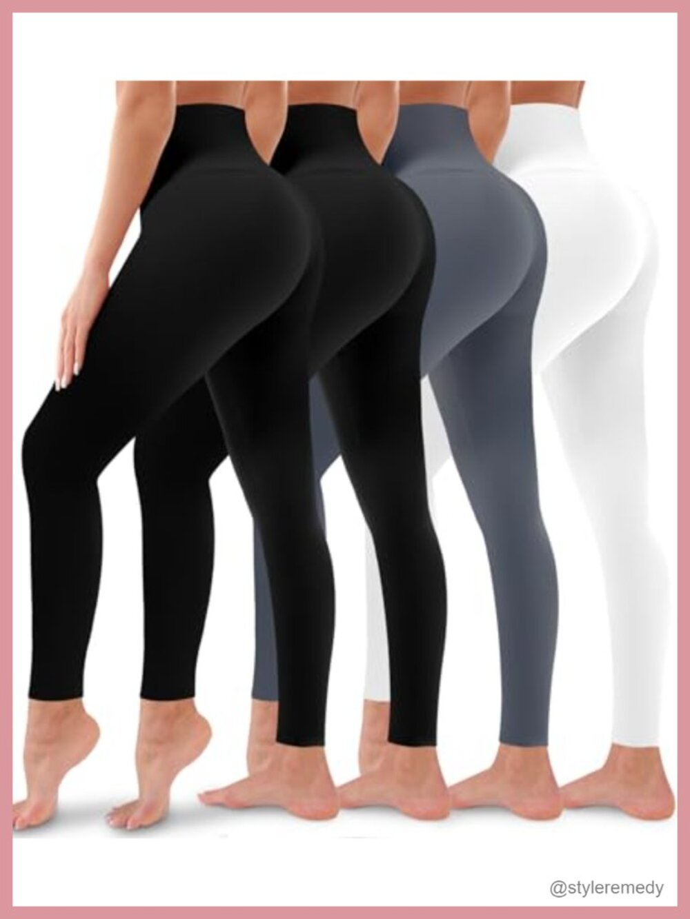 4 Pack High Waist Butt Lift Leggings Tummy Control Yoga Pants No See-Through